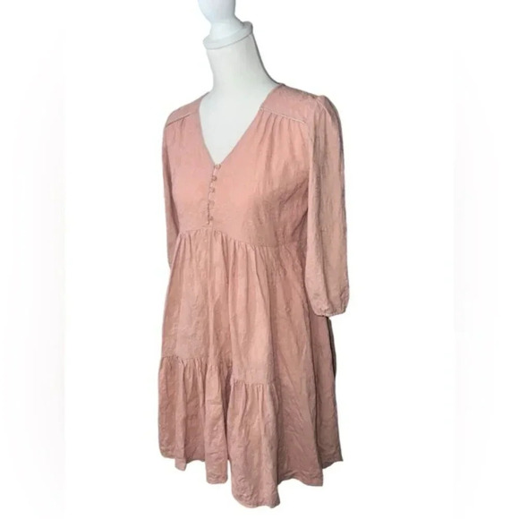 Jaase Floral Rose Print Baby Pink Long sleeve Sz Small - Picture 5 of 5